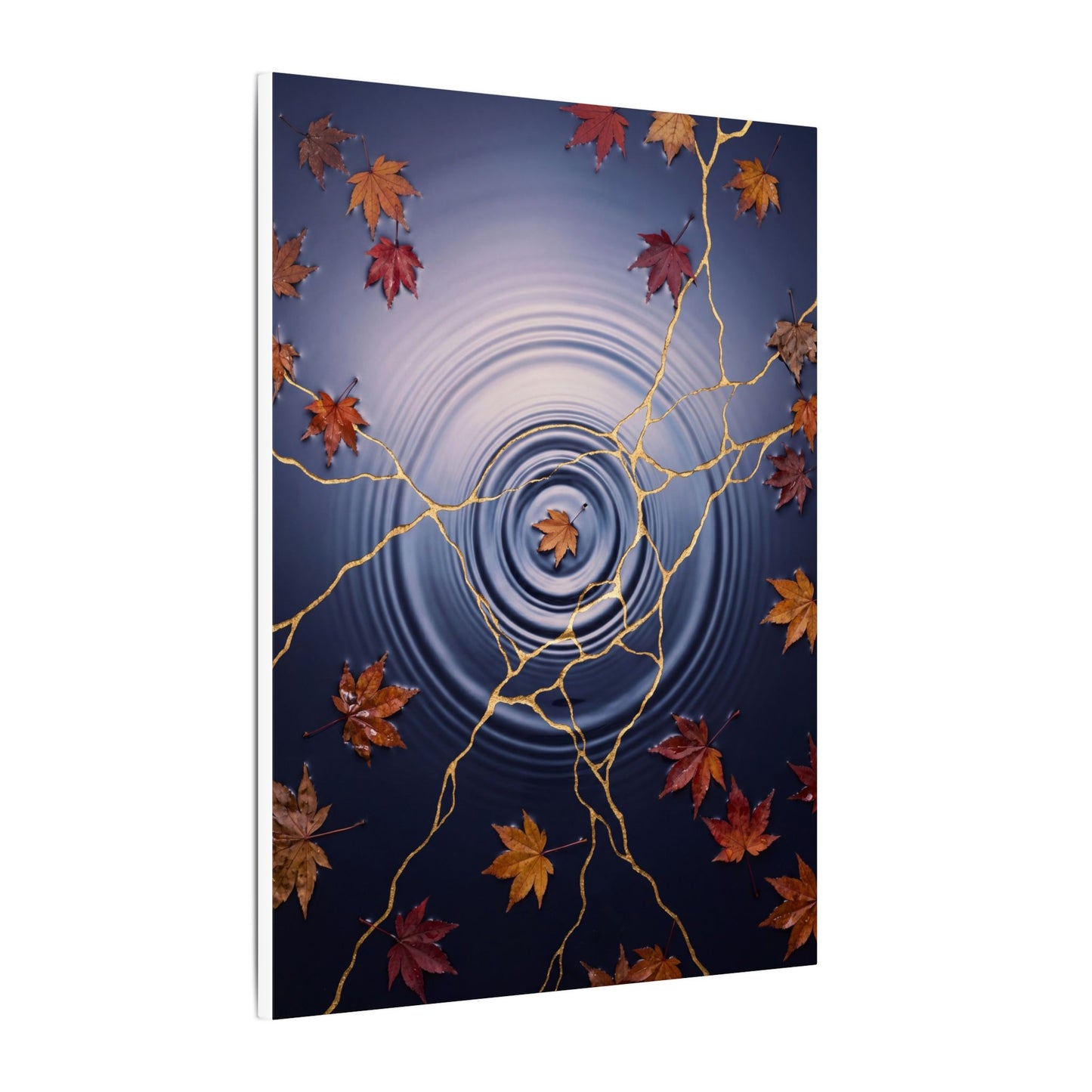 Kintsugi Water Ripple in Dawn | Gold Vein Canvas Art