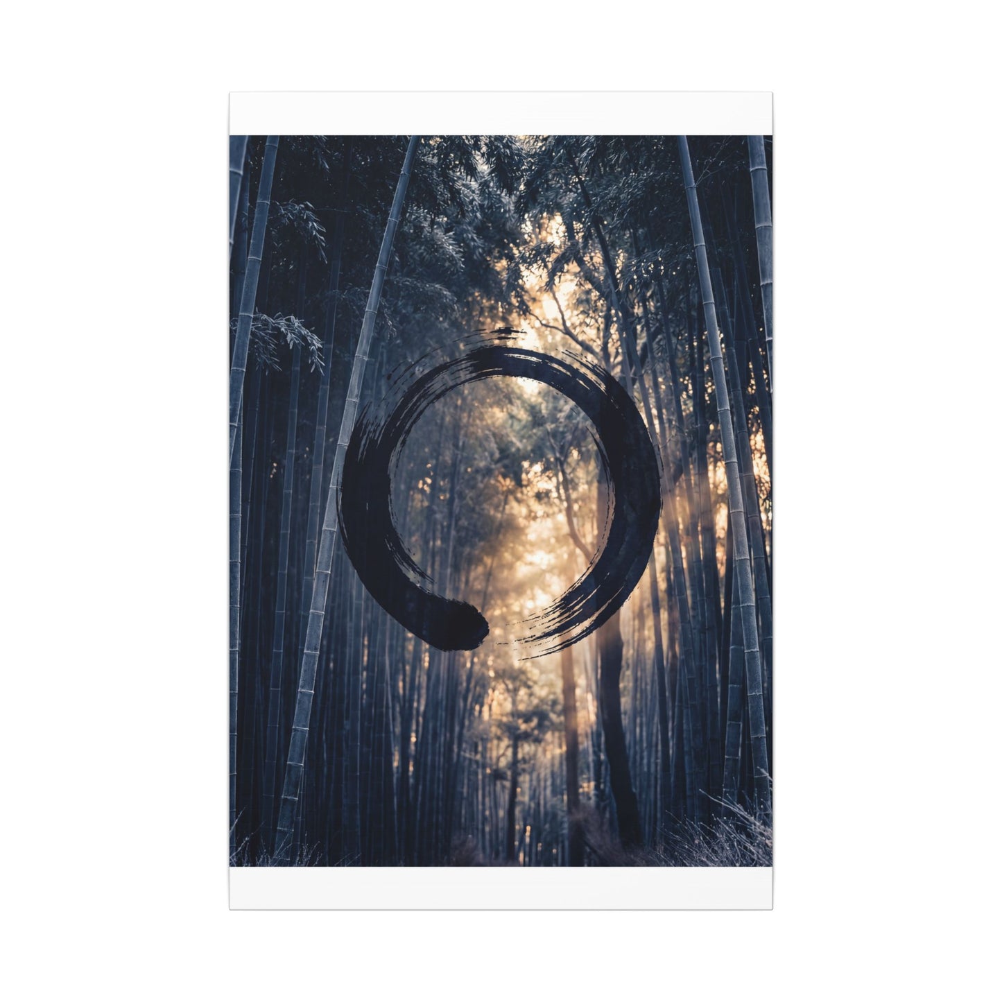Bamboo Grove Canvas Art | Winter Zen Enso Art