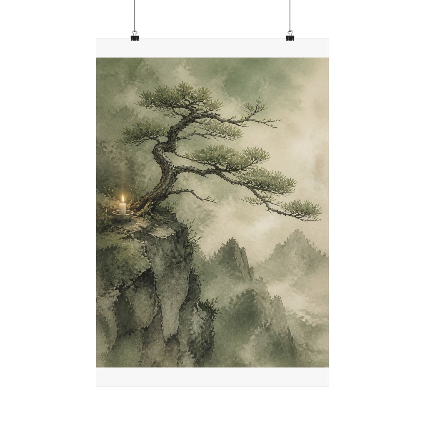 Spring Pine Tree Watercolor Wall Art Print | Cozy Decor