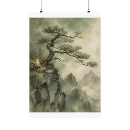 Spring Pine Tree Watercolor Wall Art Print | Cozy Decor