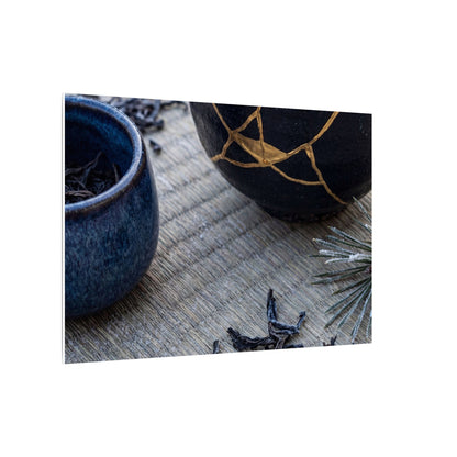 Kintsugi Tea Ceremony in Overcast | Gold Vein Canvas Art