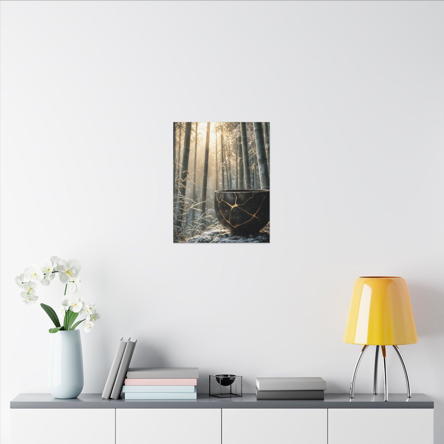 Fukinsei Bamboo Grove Canvas Art - Kintsugi Gold Repair