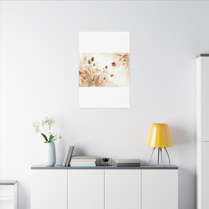Dried Flowers Canvas Art | Autumn Japandi Watercolor Art
