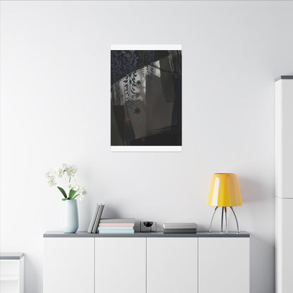 Wisteria Autumn Canvas Art | Dark Japandi Moody Design