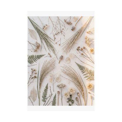 Cozy Dried Flowers Wall Art Print - Japanese Pattern Japandi