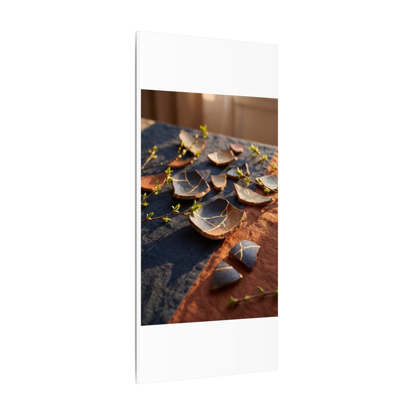 Spring Broken Pottery Gold Vein Canvas Art | Philosophical Decor