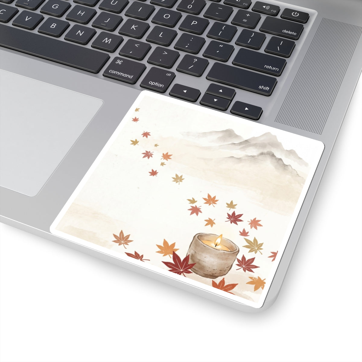 Elegant Mountain Mist Sticker - Japanese Pattern Japandi
