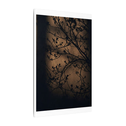 Dark Japandi Shadow Play in Golden Hour | Shadow Zen Canvas Art