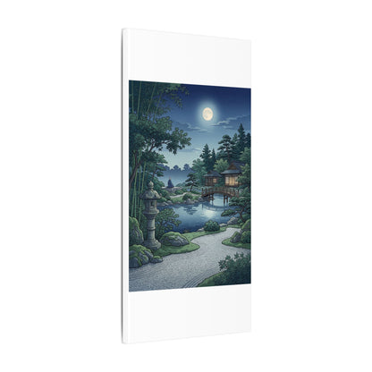 Summer Moonlit Garden Ukiyo E Inspired Canvas Art | Serene Decor