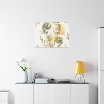 Earthy Fern Unfurling Canvas Art - Watercolor Japandi
