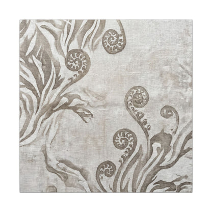 Japandi Fern Unfurling in Overcast | Japanese Pattern Canvas Art