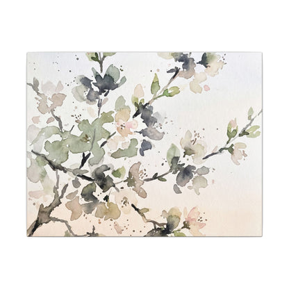 Cherry Blossom Watercolor Canvas Art | Elegant Japandi Art