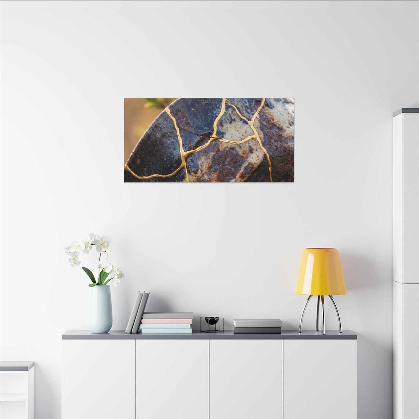 Fukinsei Rust Patina Canvas Art - Kintsugi Gold Repair