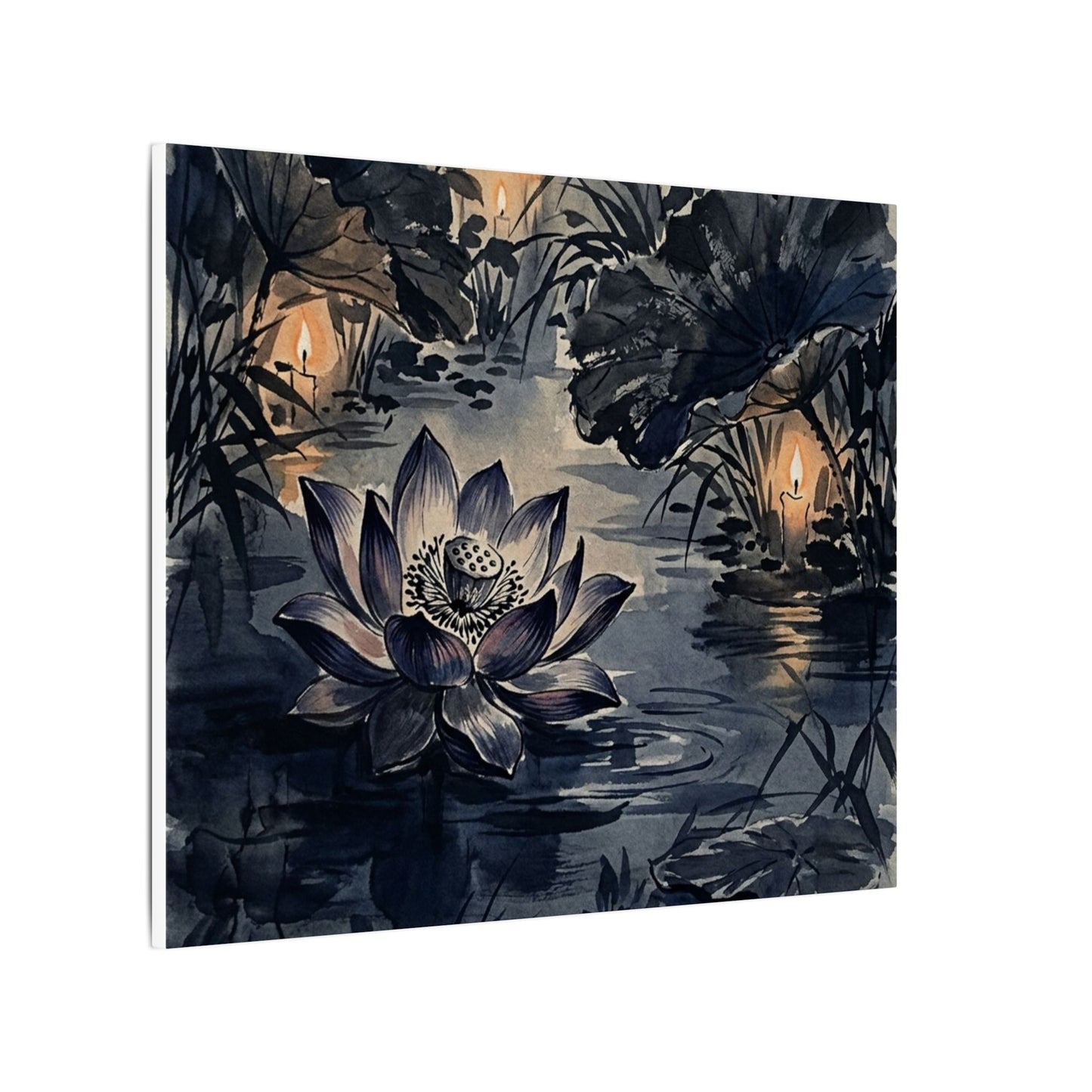 Fukinsei Lotus Flower Canvas Art - Zen Sumi E