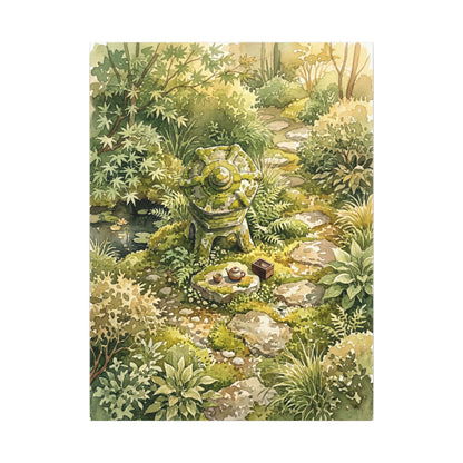 Datsuzoku Stone Lantern Canvas Art - Japandi Watercolor