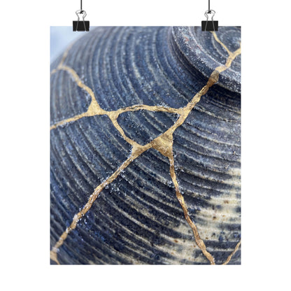 Shibui Water Ripple Wall Art Print - Kintsugi Gold Repair