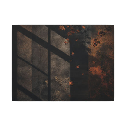 Sophisticated Shadow Play Canvas Art - Dark Texture Dark Japandi