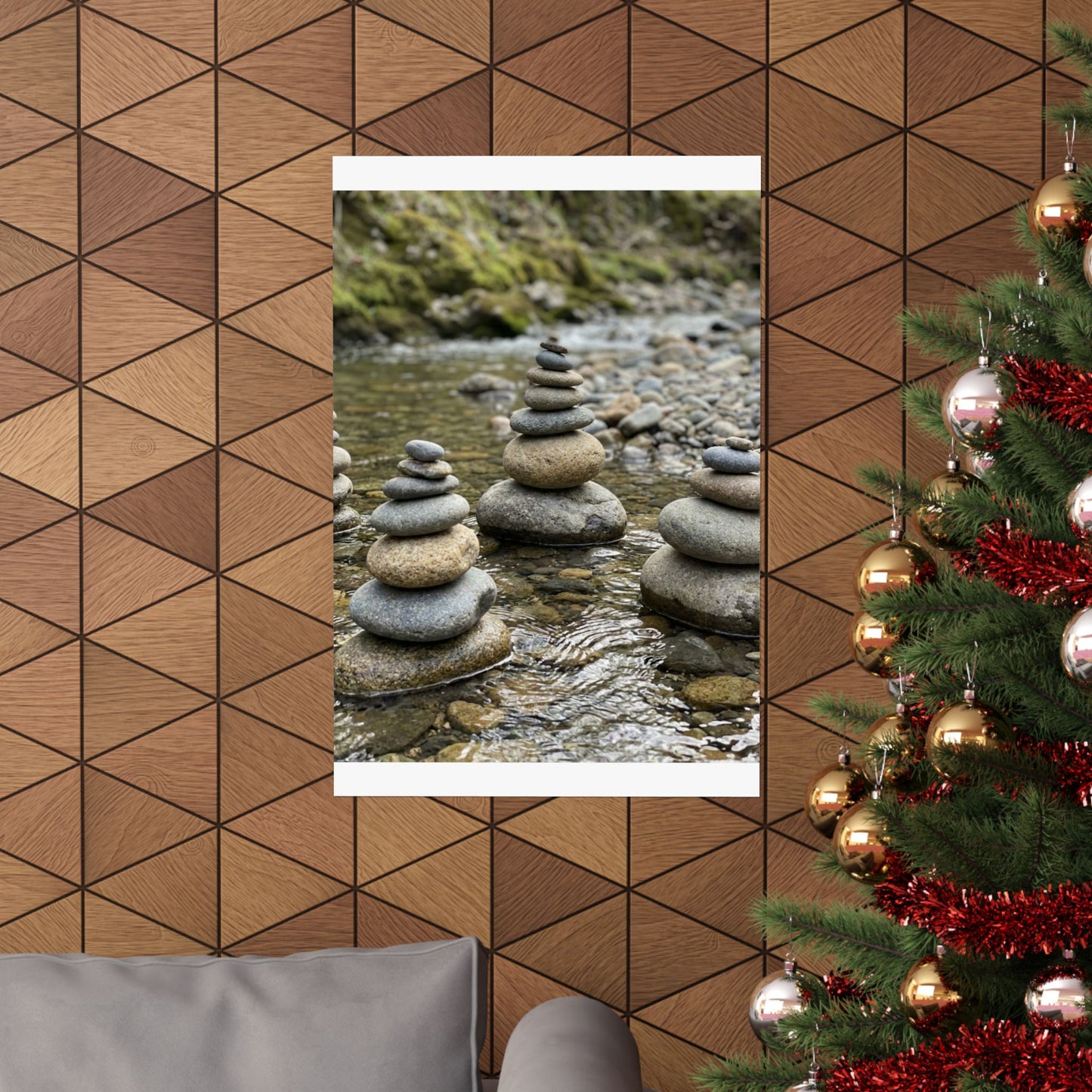 River Stones Summer Wall Art Print | Zen Contemplative Design