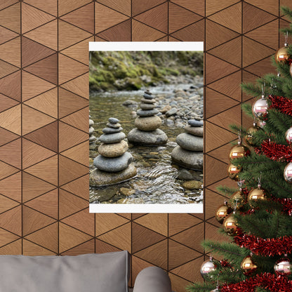 River Stones Summer Wall Art Print | Zen Contemplative Design