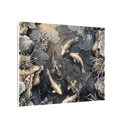 Koi Pond Canvas Art | Winter Japandi Japanese Pattern Art