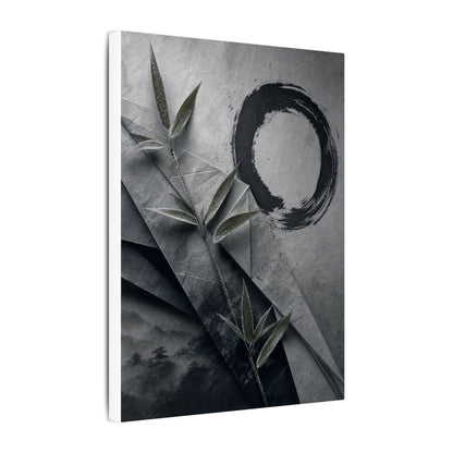 Winter Paper Fold Enso Canvas Art | Serene Decor