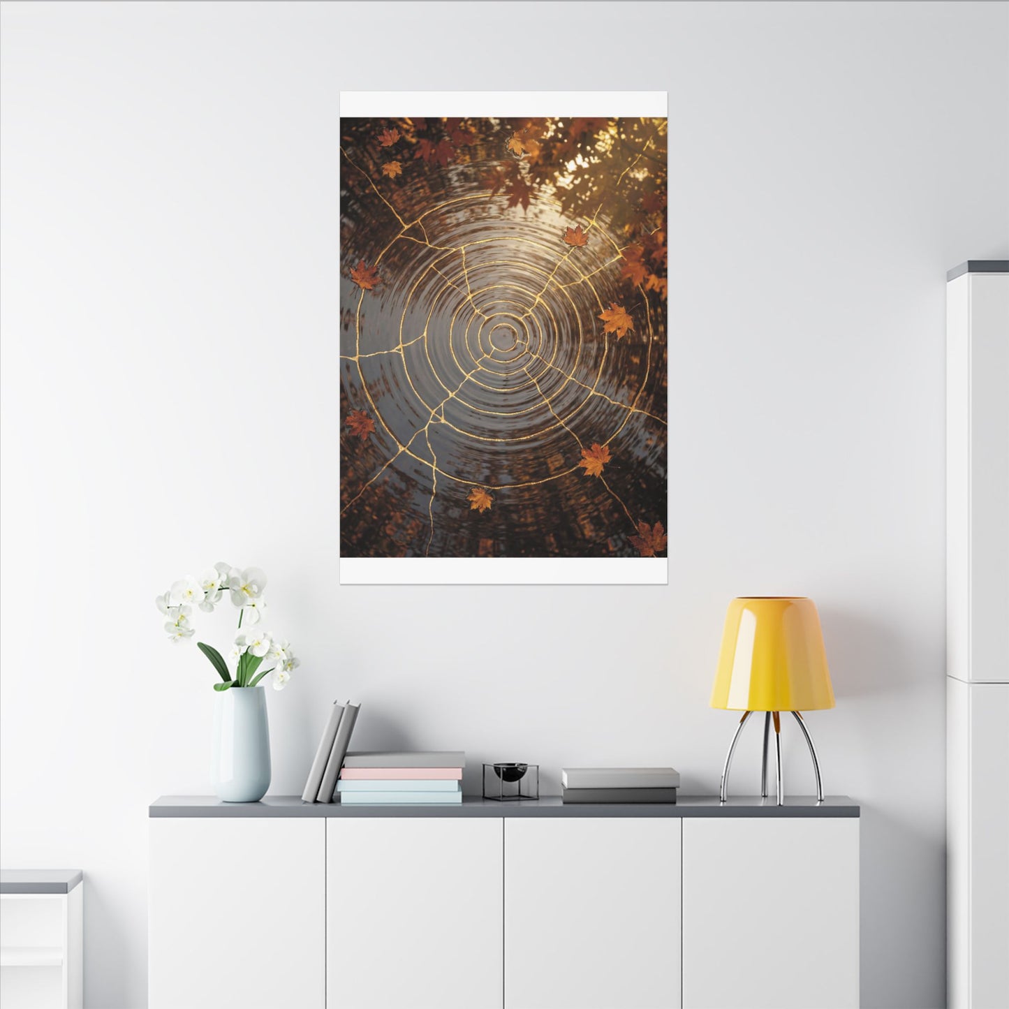 Artful Water Ripple Canvas Art - Gold Vein Kintsugi