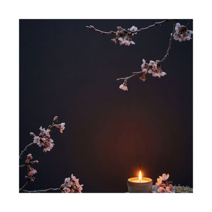 Cherry Blossom Wall Art Print | Winter Dark Japandi Moody Minimal Art