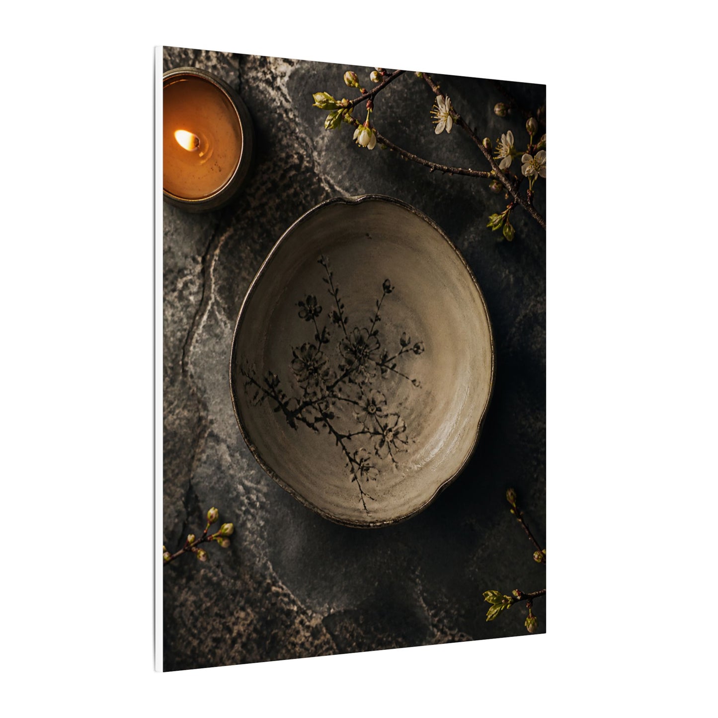 Ceramic Bowl Spring Canvas Art | Japandi Earthy Design