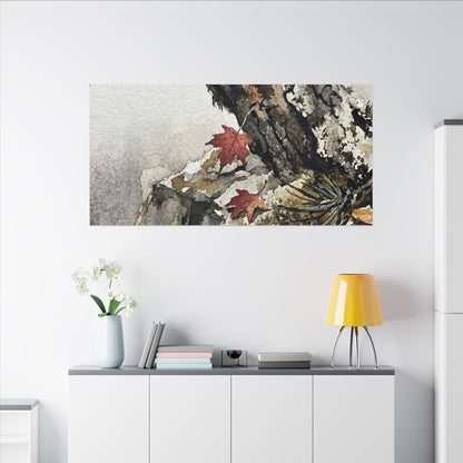 Pine Tree Autumn Canvas Art | Japandi Earthy Design
