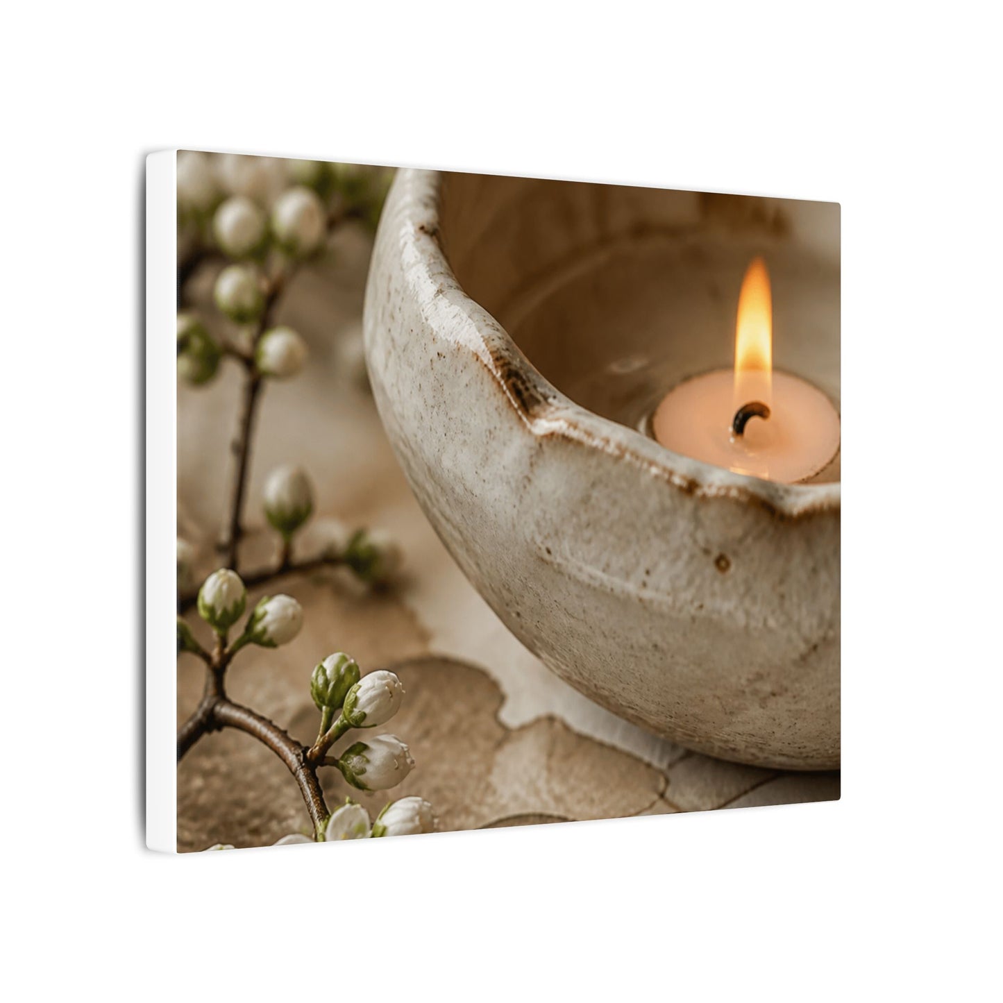 Kanso Ceramic Bowl Canvas Art - Japandi Watercolor
