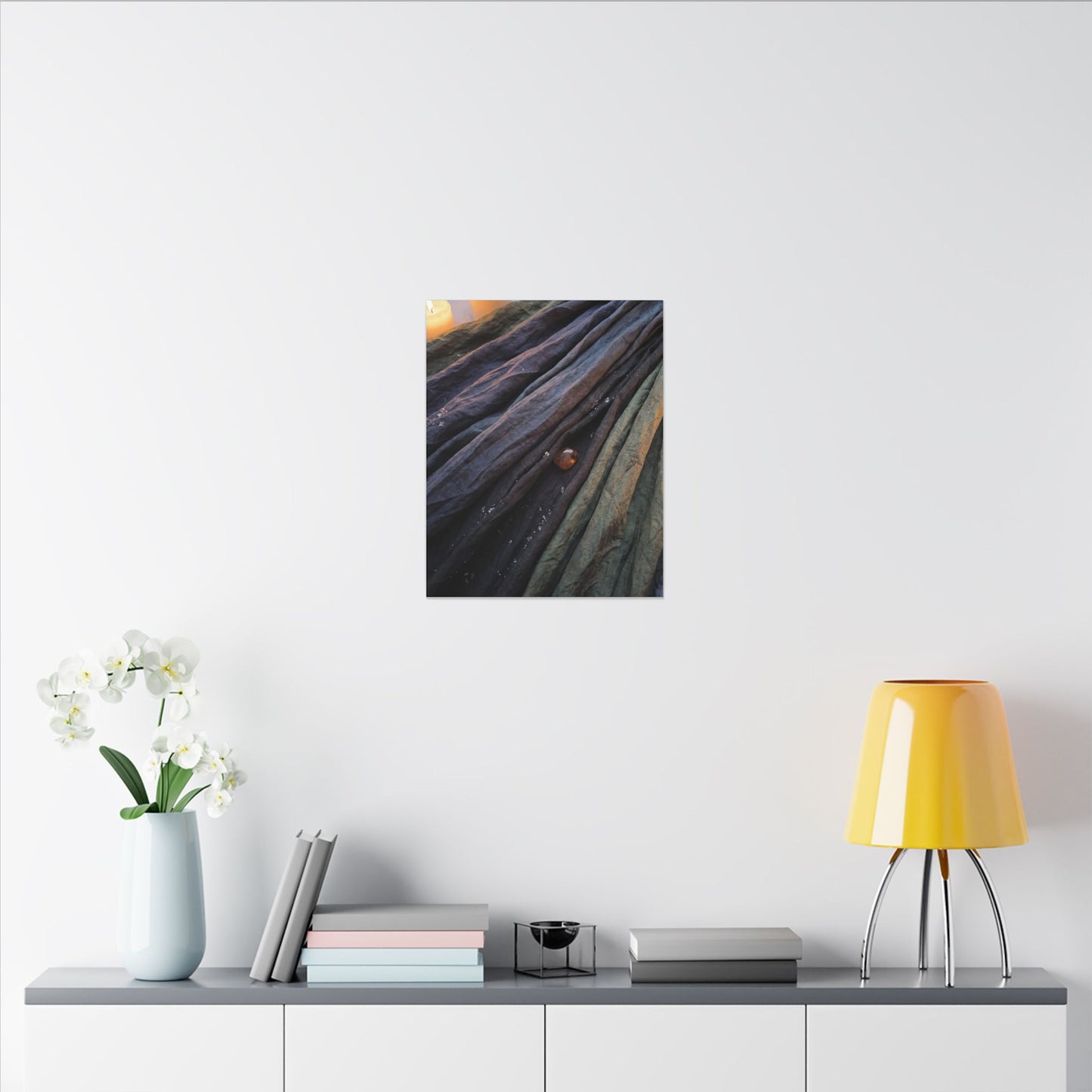 Silk Drape Shadow Zen Canvas Art | Moody Dark Japandi Art