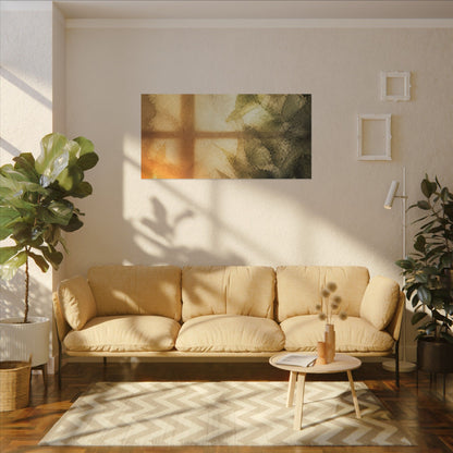 Cozy Shoji Screen Canvas Art - Watercolor Japandi