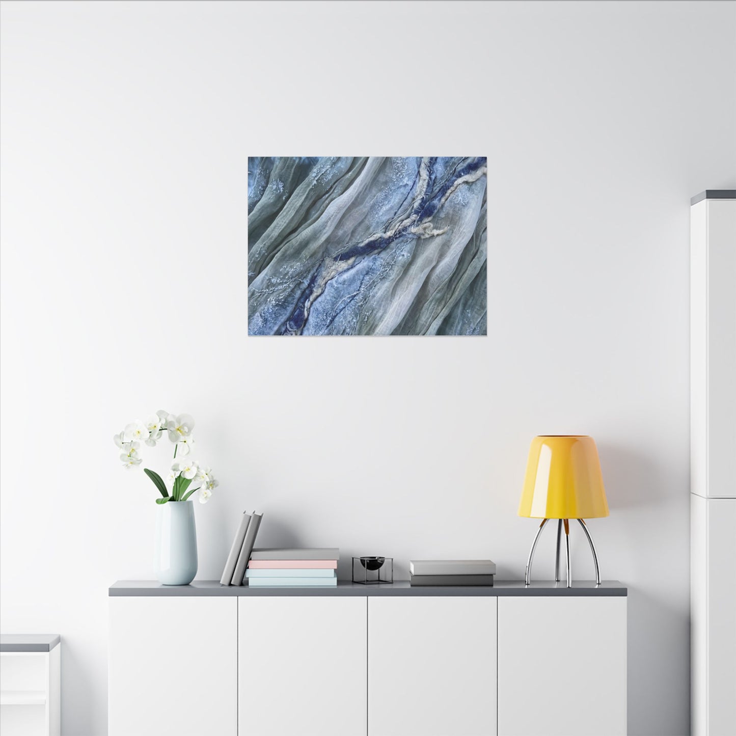 Moonlight Silk Drape Canvas Art - Japandi Mono No Aware