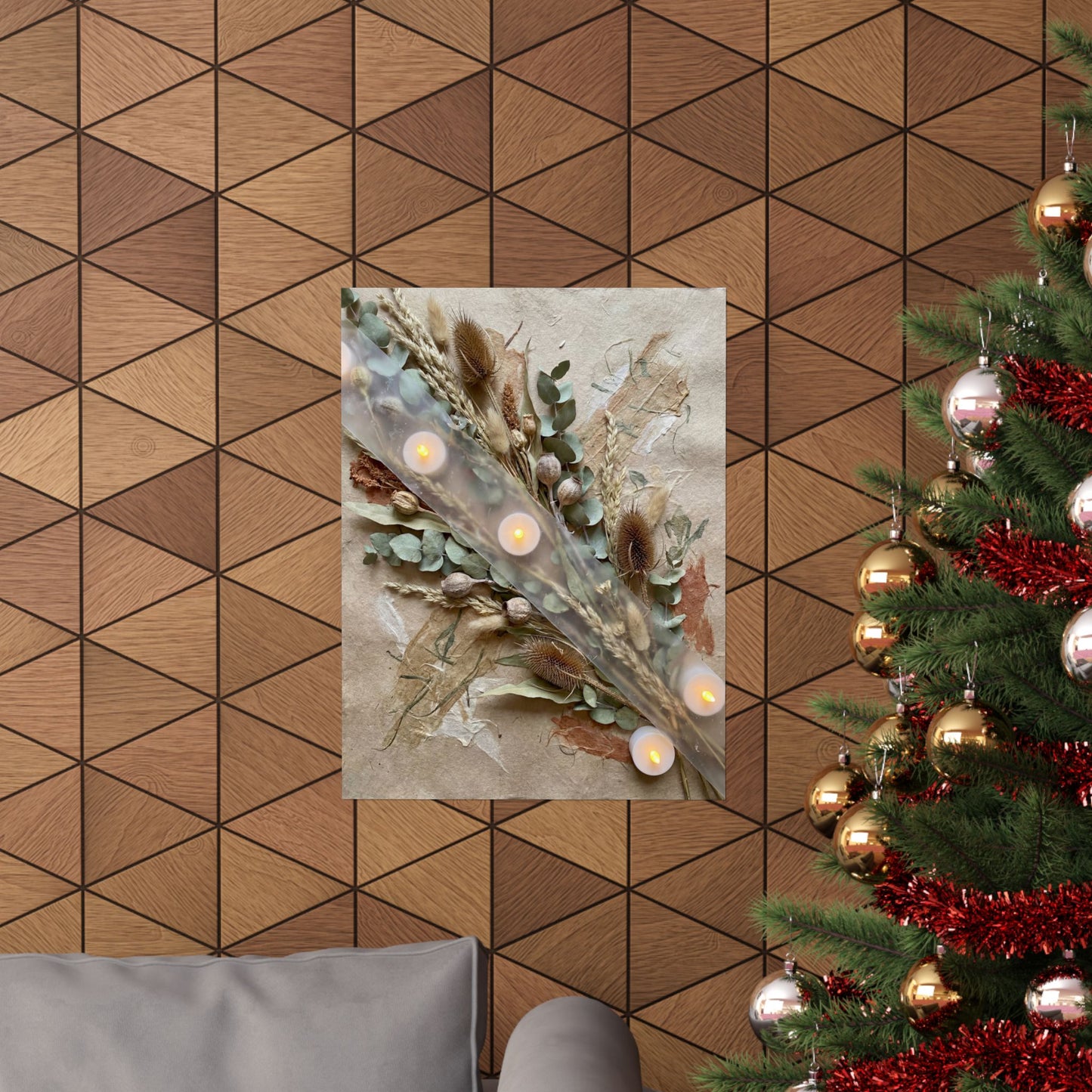 Dried Flowers Wall Art Print | Winter Japandi Texture Art