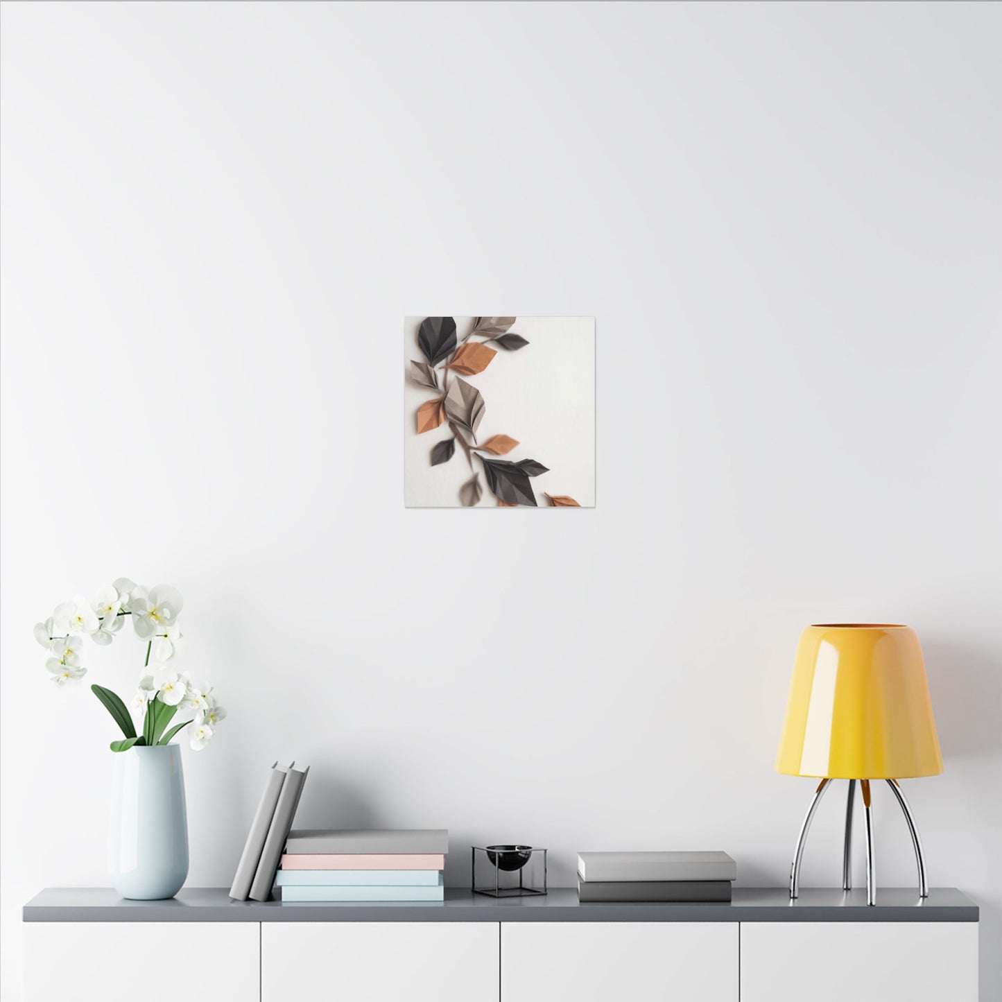 Paper Fold Autumn Canvas Art | Japandi Earthy Design
