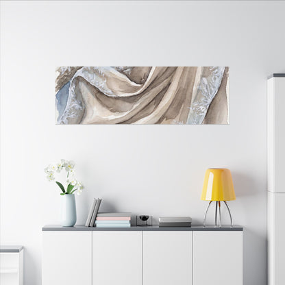 Silk Drape Winter Canvas Art | Japandi Cozy Design