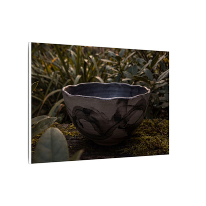 Ceramic Bowl Canvas Art | Summer Dark Japandi Charcoal Ink Art
