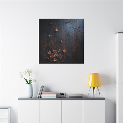 Moonlight Rust Patina Canvas Art - Dark Japandi Mono No Aware