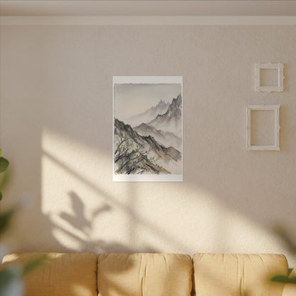 Spring Mountain Mist Texture Canvas Art | Warm Decor