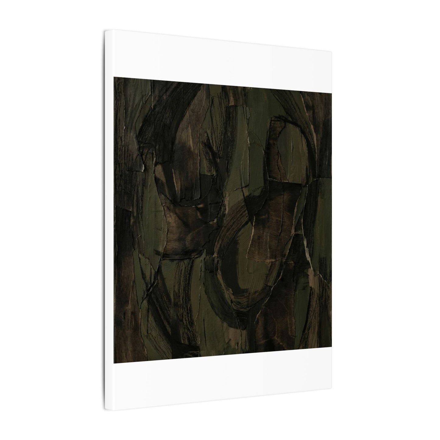 Mixed Media Dark Japandi Textured Canvas Art