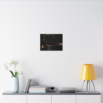 Moody Ceramic Bowl Canvas Art - Shadow Zen Dark Japandi