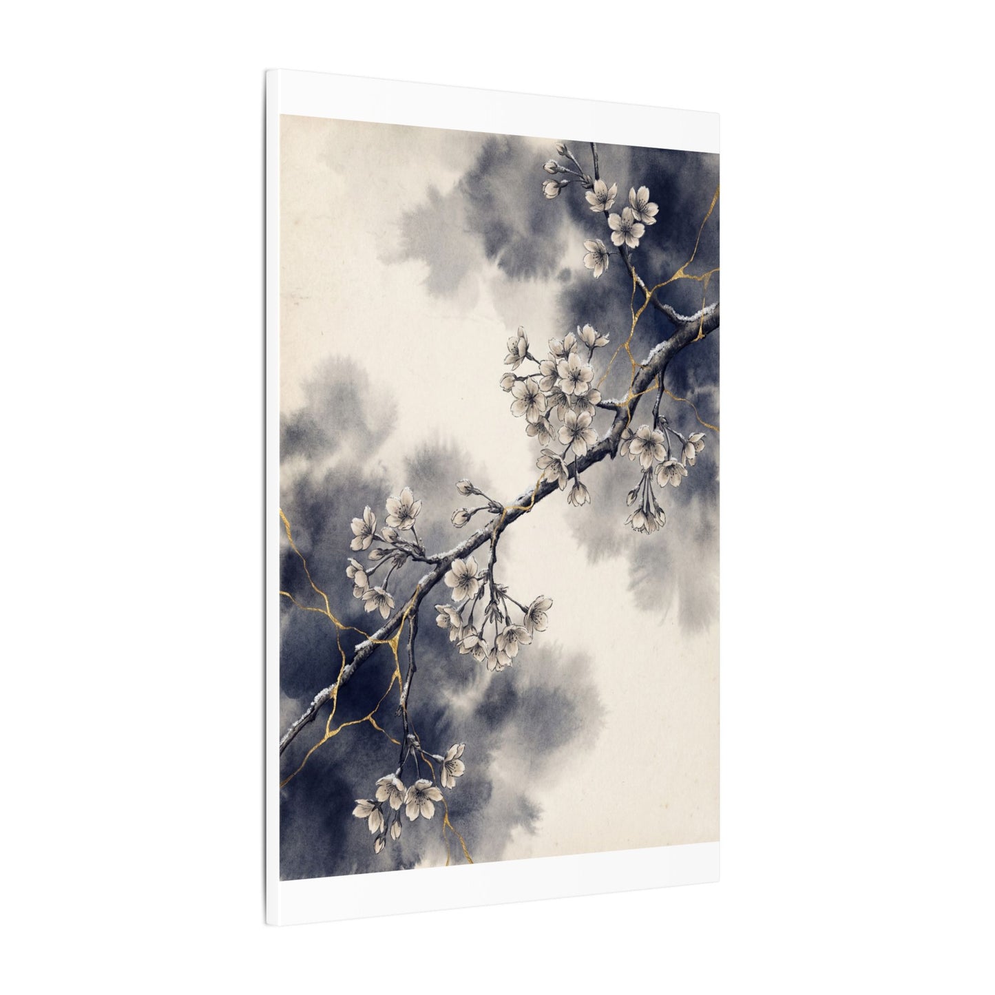 Ma Cherry Blossom Canvas Art - Kintsugi Gold Vein