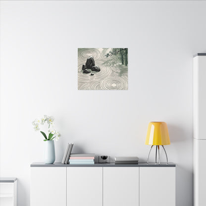 Shibui Rock Garden Canvas Art - Zen Ukiyo E Inspired