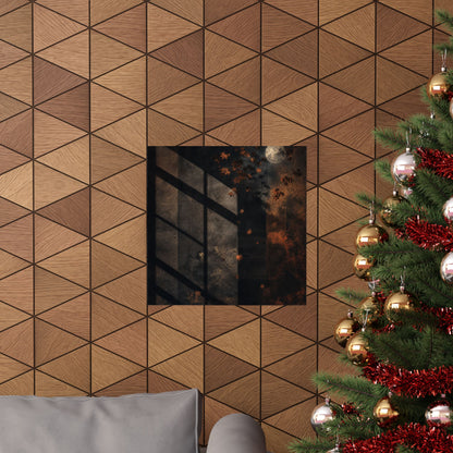 Shadow Play Autumn Wall Art Print | Dark Japandi Luxurious Design