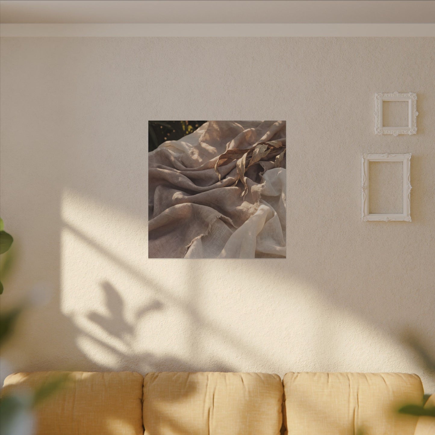 Silk Drape Summer Canvas Art | Japandi Neutral Design
