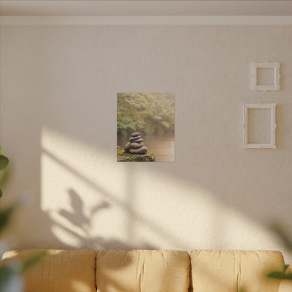 Cozy River Stones Canvas Art - Japanese Pattern Japandi