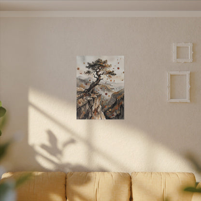 Autumn Pine Tree Watercolor Canvas Art | Warm Decor