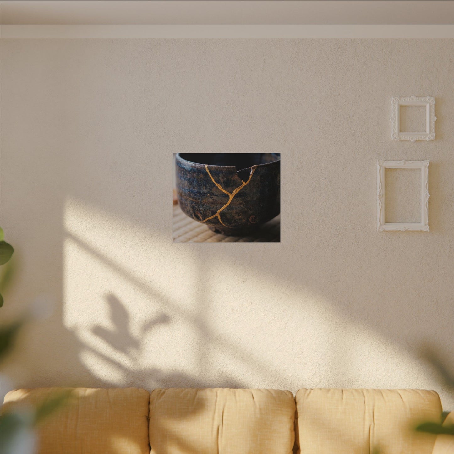 Tea Ceremony Autumn Canvas Art | Kintsugi Healing Design