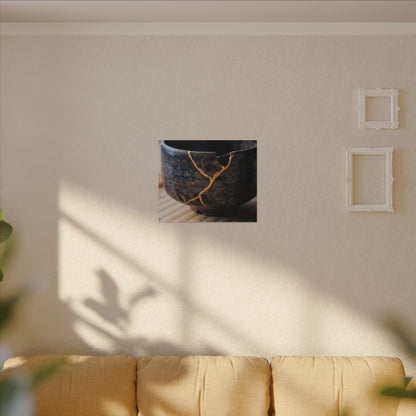 Tea Ceremony Autumn Canvas Art | Kintsugi Healing Design
