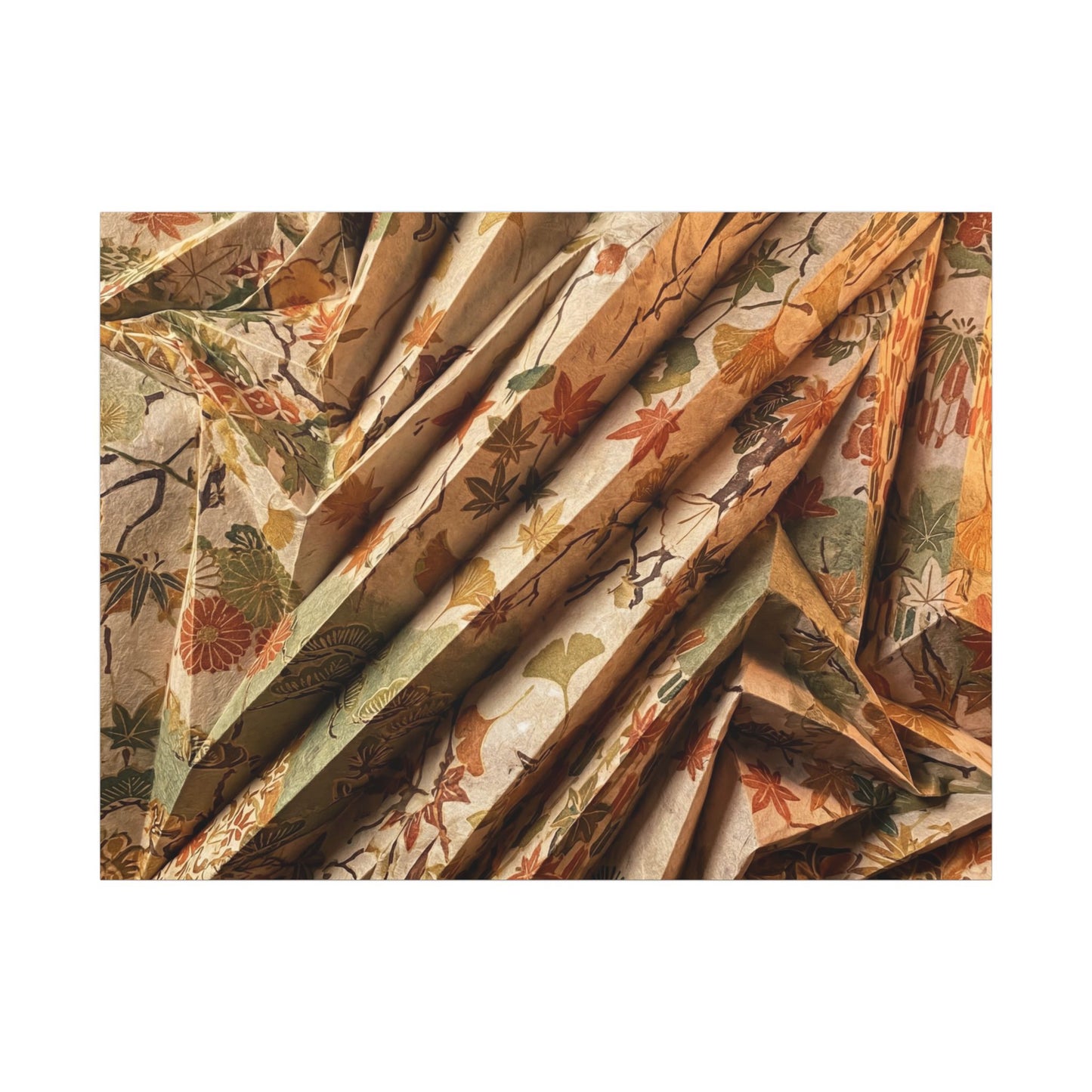 Paper Fold Autumn Canvas Art | Japandi Earthy Design